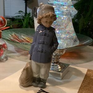 Nao by Lladro Ready for an Excursion or Boy in Winter Coat or Traveling Boy